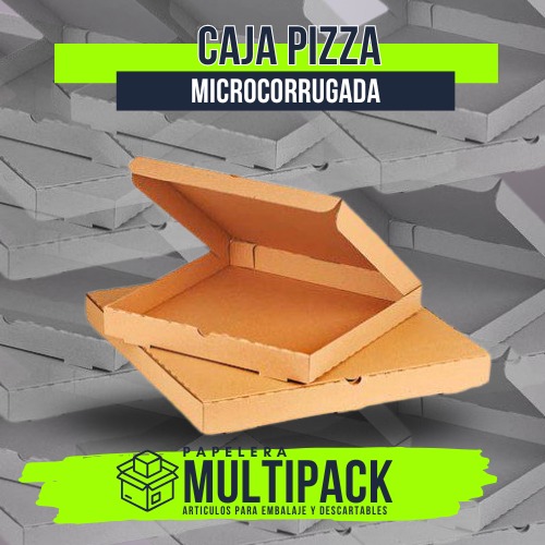 Caja de Pizza Grande Microcorrugada | Pack x 50 unidades para Delivery Profesional Caja para pizza grande, microcorrugada, resistente y descartable. Pack por 50 unidades, ideal para pizzerías y delivery.