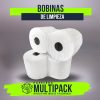 Bobina de Limpieza Industrial 25 cm x 400 mts | Pack x2 - Multipack Pack de 2 bobinas de limpieza industrial blancas de 25 cm de ancho por 400 metros de largo, con núcleo negro, marca Multipack.